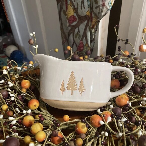 Primitives by Kathy Winter Trees Gravy Boat, Double-Sided - NWT - Picture 1 of 4